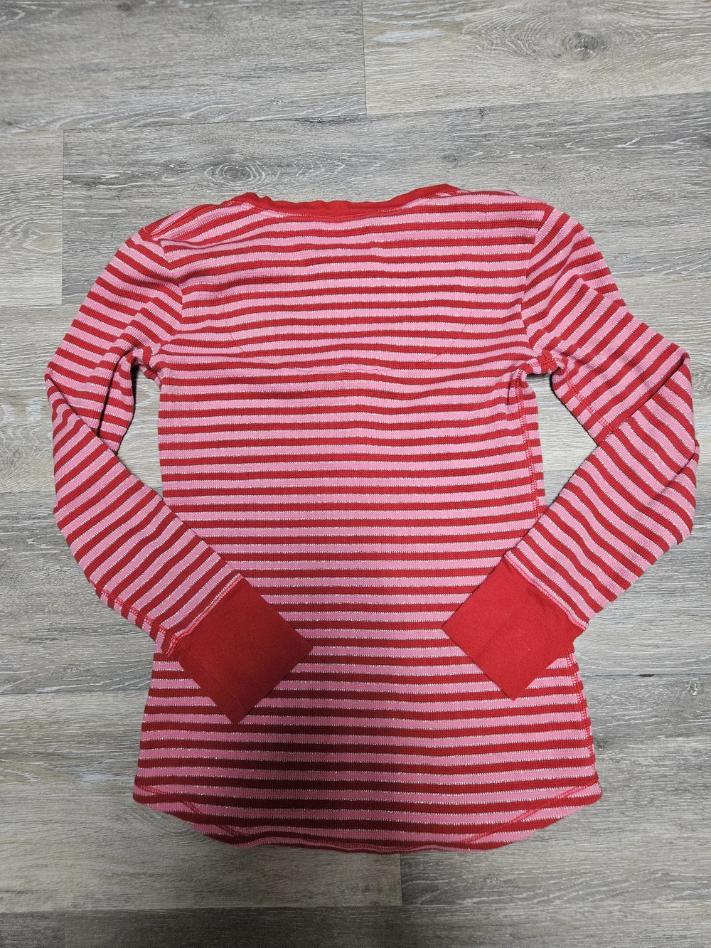 Victoria's Secret Red Striped Henley Top - Picture 3 of 3